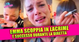 Emma Marrone in lacrime durante la diretta