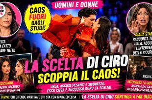 Uomini e Donne, Ciro sceglie Elisa e Martina esplode fuori dagli studi