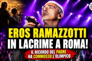 Eros Ramazzotti in lacrime al concerto